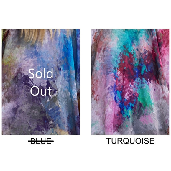 Watercolor Print Kimono - Lightweight & Breezy - Charming & Edgy - Picture 5 of 5